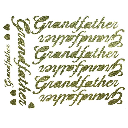 JAM Paper Grandfather Gold Script Floral Accessory